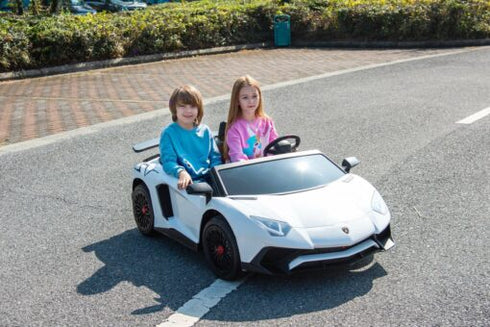 2 Seater Lamborghini SVJ 24V XXL Ride on Sports Car Massive Size-White